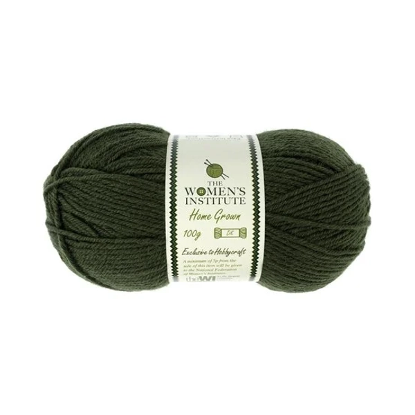 Women's Institute Dark Green Home Grown DK Yarn 100g