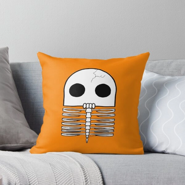 Anatomically Incorrect Ghost (Orange) Pillow