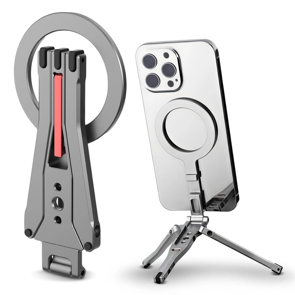 Telefoonhouder voor iPhone - Opvouwbare aluminium bevestiging, mini reisstatiefalternatief voor iPhone 12-17