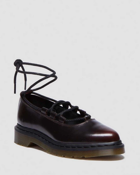 SIZE 8 CHERRY DR MARTENS Elphie II leather ballet flats