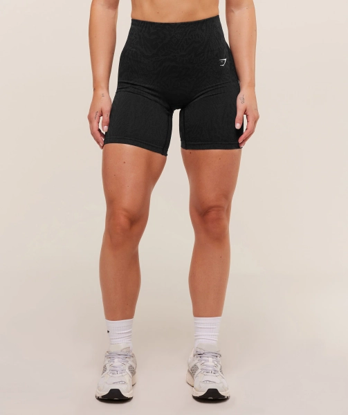 Gymshark Adapt Animal Seamless Shorts - Black/Asphalt Grey