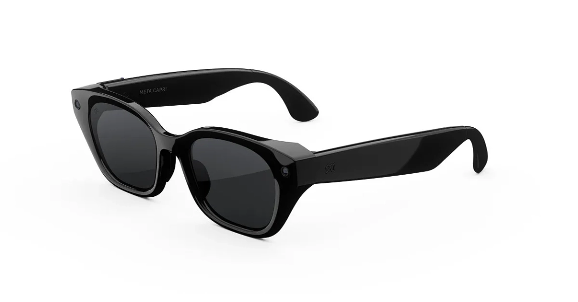 Black Meta Capri AI Glasses - Grey Lenses