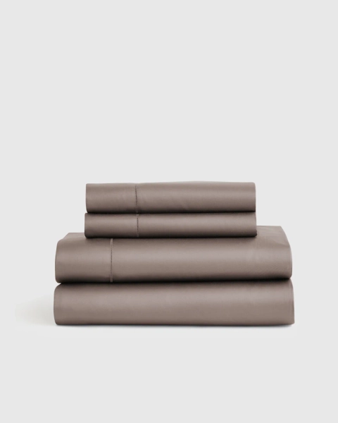 Signature Giza Cotton Sateen Sheet Set in Stone