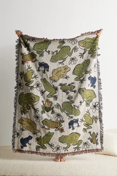 Calhoun & Co. Frogs Tapestry Throw Blanket