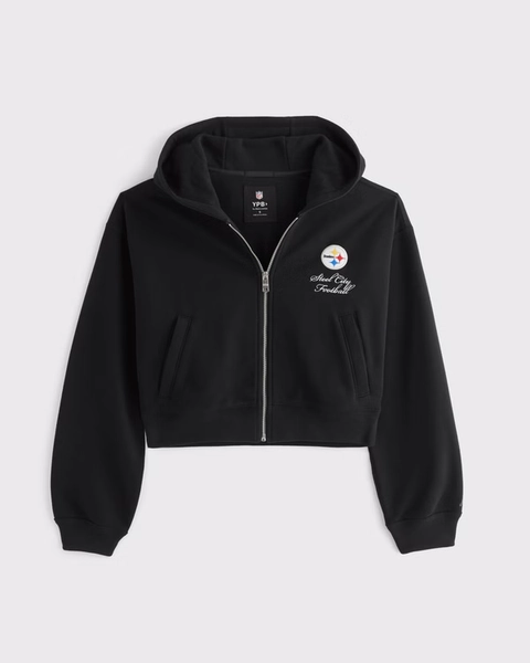 Pittsburgh Steelers Full-Zip Crop Hoodie