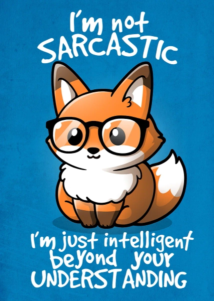 'Sarcastic fox' Poster, picture, metal print, paint by NemiMakeit Fadda | Displate