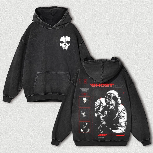 Call of Duty 'Ghost' Riley Printed Unisex Washed Hoodie