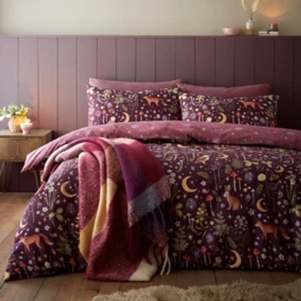 Catherine Lansfield Enchanted Twilight Animals Reversible Duvet Cover & Pillowcase Set