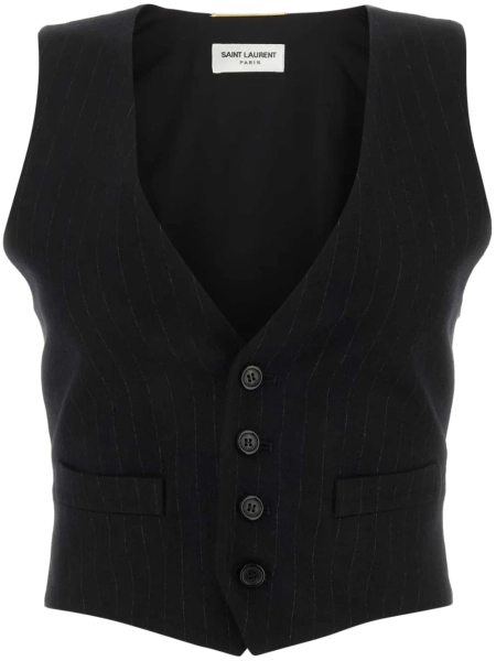 Saint Laurent pinstripe-pattern wool waistcoat | 38
