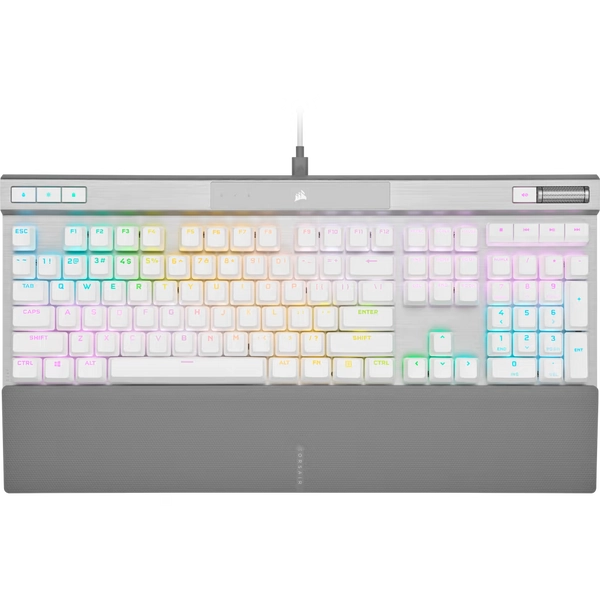 K70 PRO RGB Optical-Mechanical Gaming Keyboard with PBT DOUBLE SHOT PRO Keycaps — White