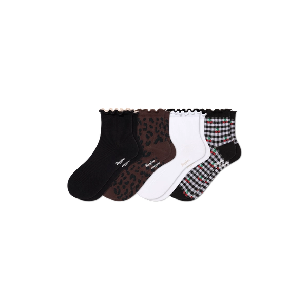 Women's Ruffle Rib Quarter Sock 4-Pack