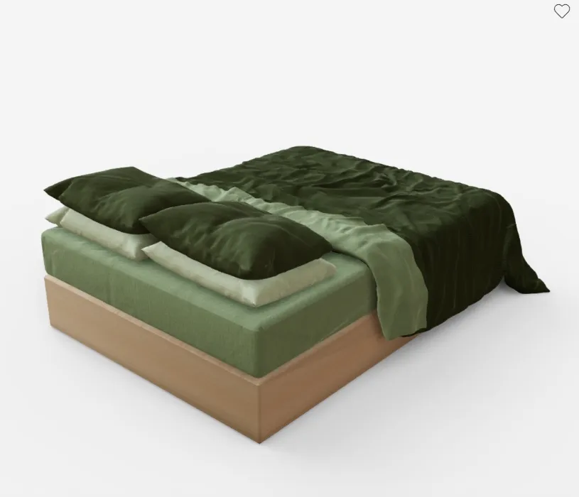 Flaxseed Linen custom bedding | Moss 