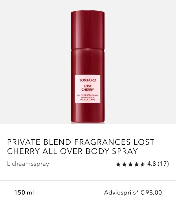 VANILLA CHERRY LICHAAMS SPRAY