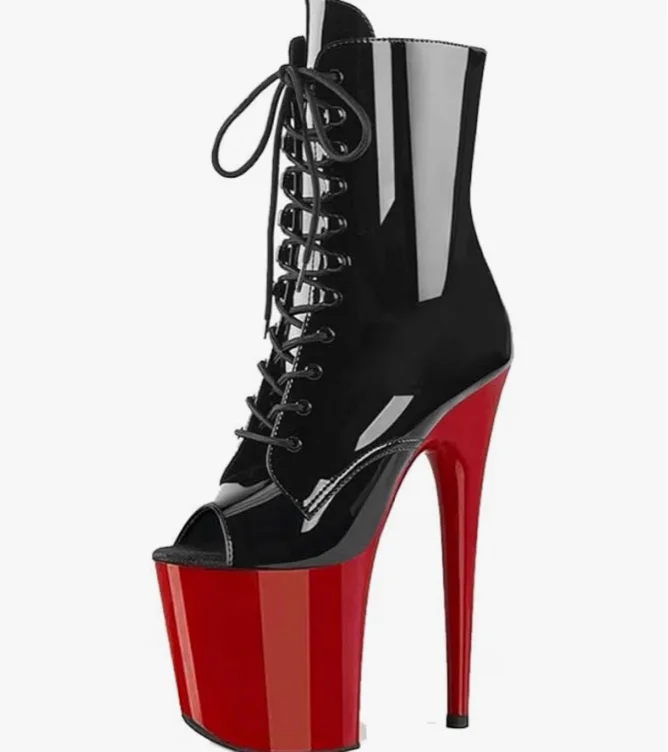 8.5in platform red bottom dance heel