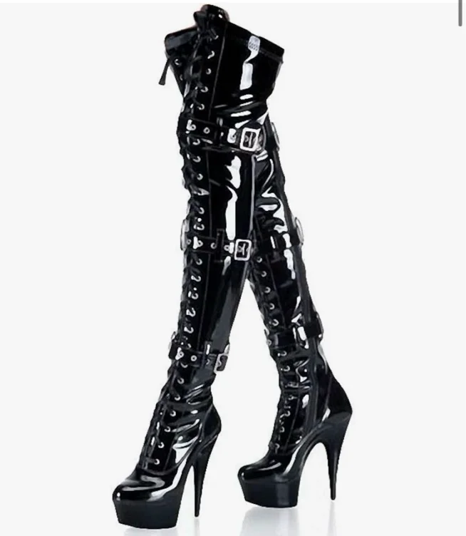 6in over the knee dance heel
