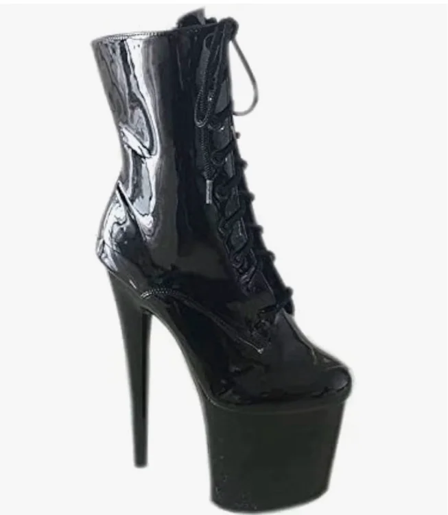 Black lace up dance heel