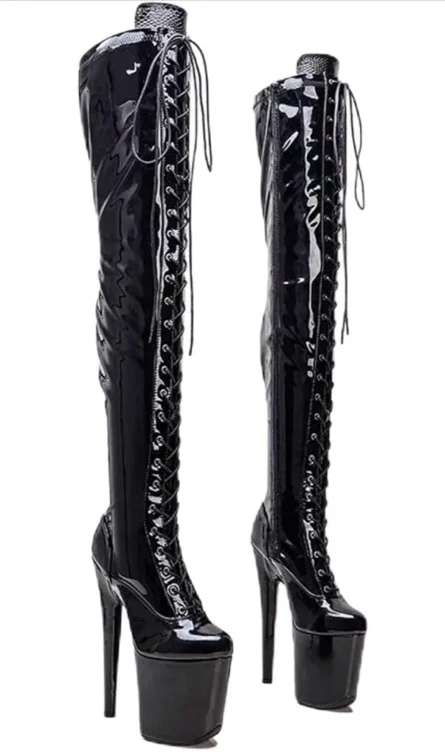 8in over the knee dance heel