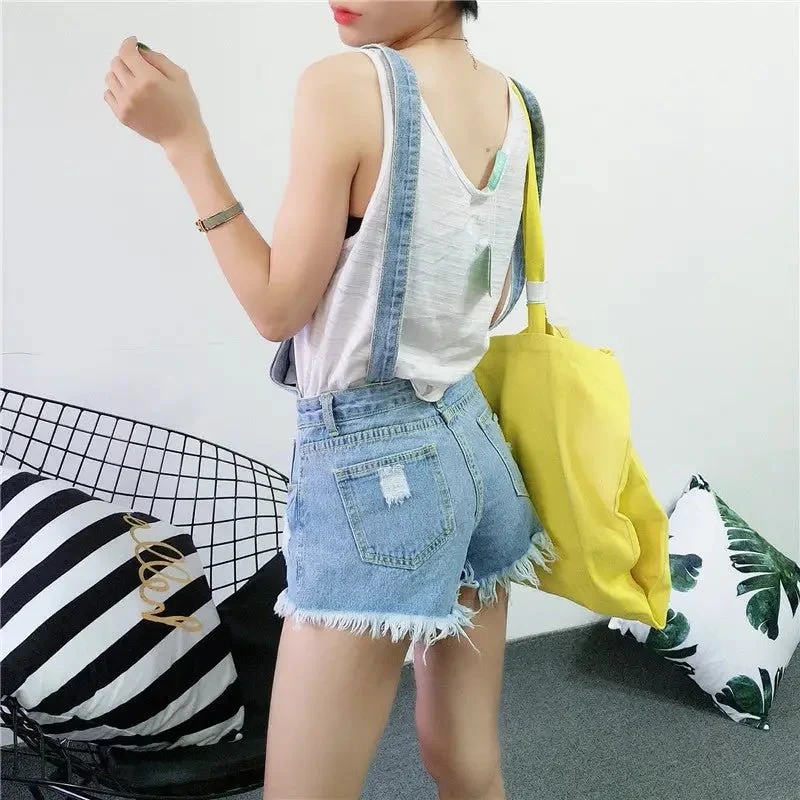 Blue acid washed dungaree