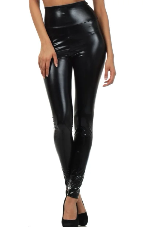 Metallic Leggings - Black - Large
