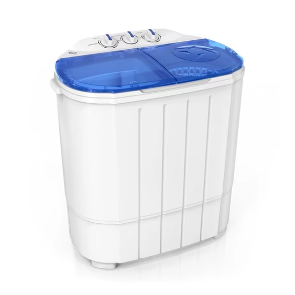 ROVSUN 11LBS Portable Washing Machine, Electric Mini Twin Tub Washer with Spin Dryer, Washer (7LBS) and Spinner (4LBS)