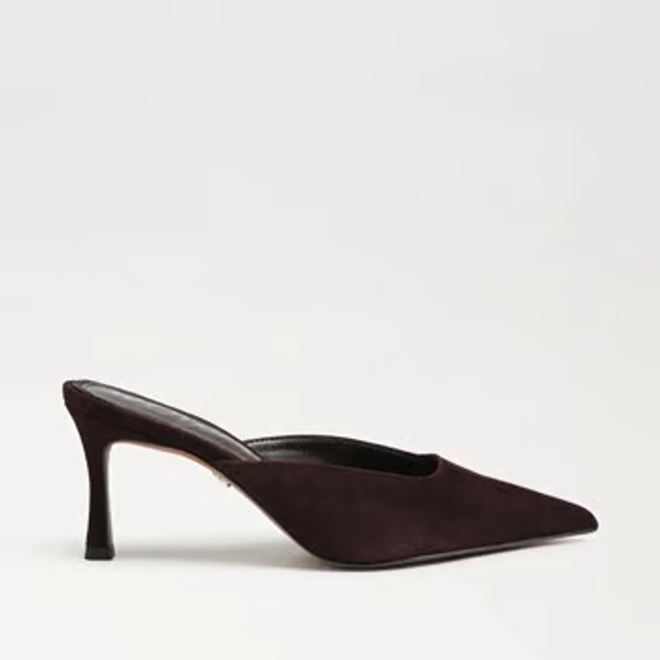Margeaux Heeled Mule - Cafe Noir Suede