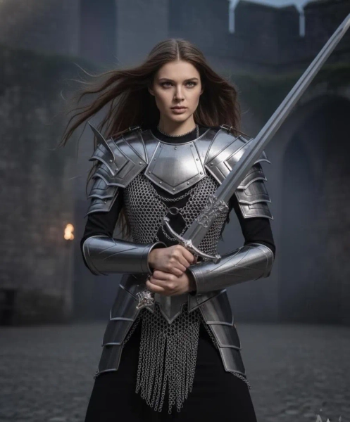 Brave Lady Medieval Cuirass Armor: Steel Chainmail Cosplay - LARP SCA