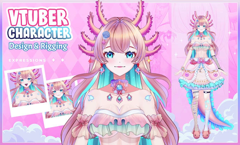design and rigging vtuber character in live2d, for vtuber model and vtube studio