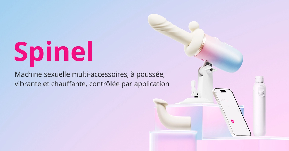 Lovense Spinel : Meilleur gode vibrant à poussée ultra-rapide contrôlé par application avec chauffage, ventouse et une puissante force semblable à celle d'un pistolet de massage