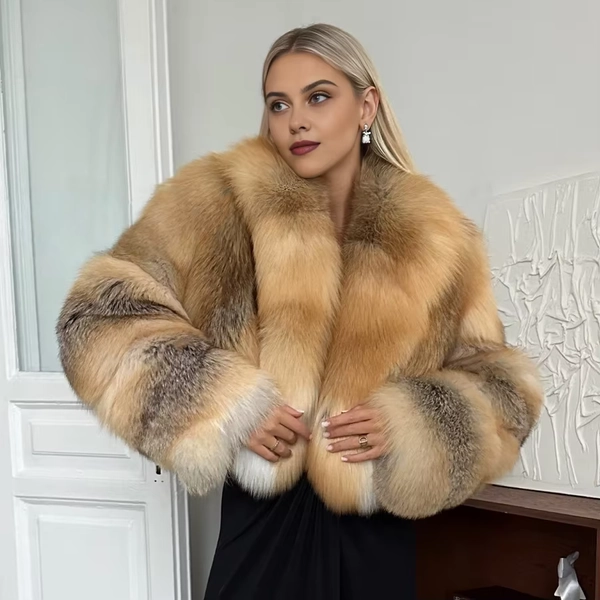 Golden lsland Fox Fur Coat Real Fur Jacket With Collar Short Genuine Silver Fox Fur Coat New Arrival Natural Fur Coat For Women - AliExpress 