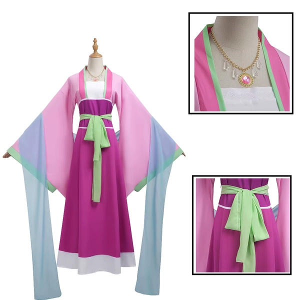 Maomao Cosplay Kostüm Perücke Anime The Apothecary Diaries Rosa Kleid Halloween Party für Frauen - AliExpress