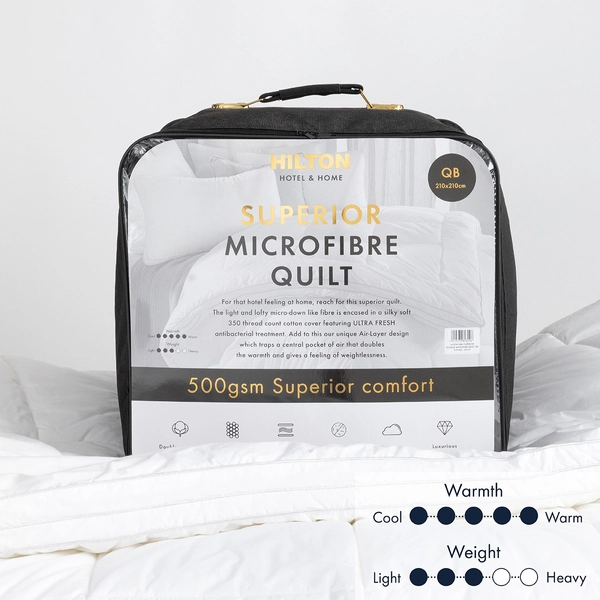 Hotel & Home Superior 500gsm Microfibre Quilt