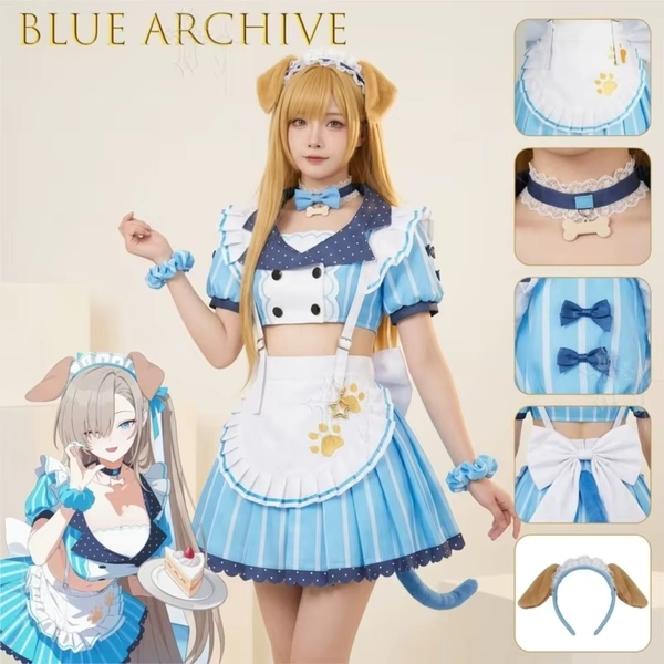 Blue Archive Ichinose Asuna Millennium Maid Cosplay Costume Game Character Skin Full Outfit For Comic Con Halloween RolePlay Cos - AliExpress 200000532