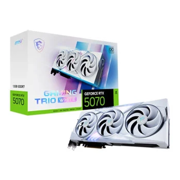 MSI NVIDIA GeForce RTX 5070 GAMING TRIO OC WHITE 12GB GDDR7 Ray-Tracing Graphics Card, DLSS 4, 6144 Core, 2610 MHz Boost