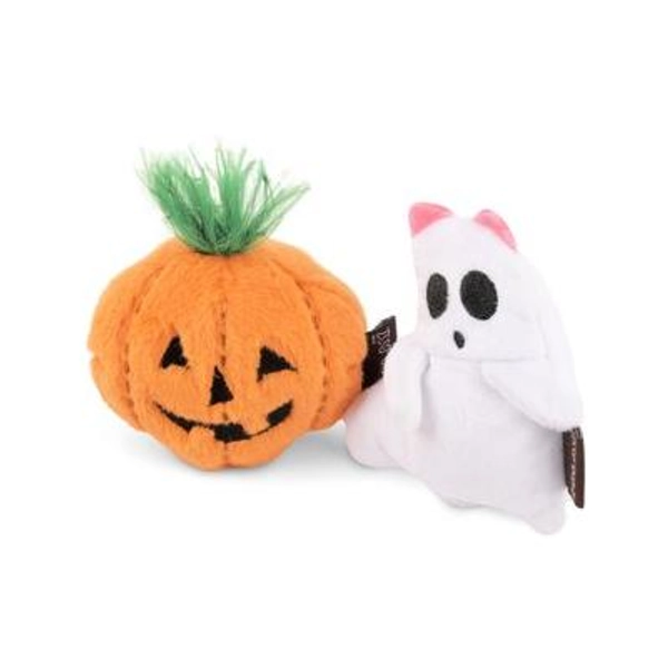 P.L.A.Y. Pet Lifestyle and You Feline Frenzy Halloween Boo Crew Cat Plush Toy with Catnip, Multicolor, 2 count