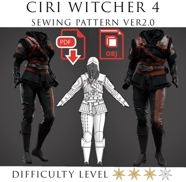 Ciri Witcher 4 sewing pattern ver 2.0