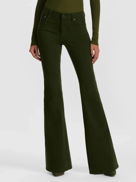 Alice and Olivia flare jean in olive