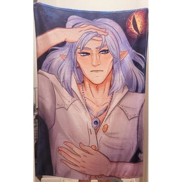 FF 14 Estinien Dragoon Elf Plush Throw Blanket