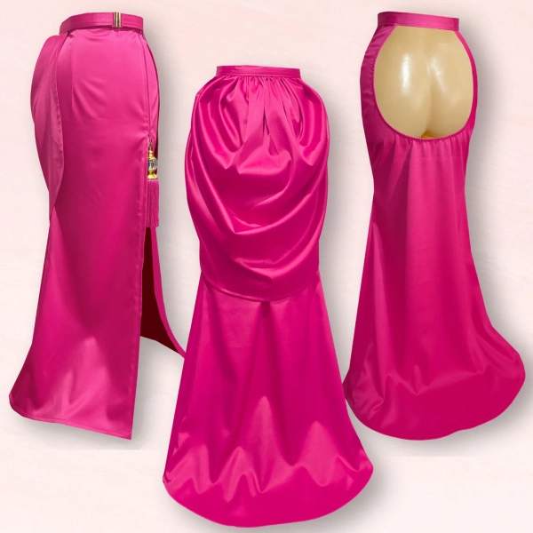 Fatale Duchess Satin Burlesque Bustle Skirt With Backside Cut Out & Tassel Detail - Etsy UK