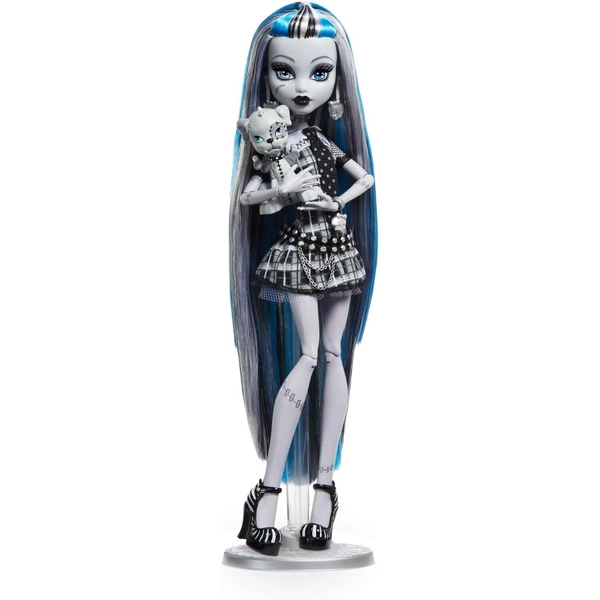 Monster High Frankie Stein Reel Drama Collector Black and White Mattel (HKN29)
