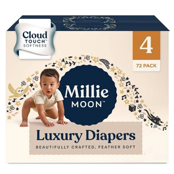 Millie Moon Luxury Disposable Diapers - Size 4 - 72ct