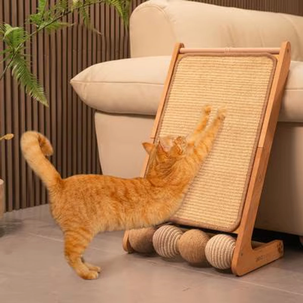 CHEERPALS Solid Wood 100% Natural Sisal Heavy Duty Furniture Protector Cat Scratcher, Brown, Large - Chewy.com