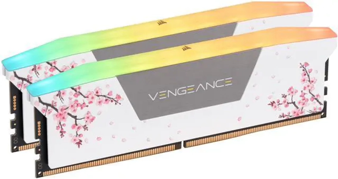 CORSAIR Vengeance RGB 32GB (2 x 16GB) 288-Pin PC RAM DDR5 6000 (PC5 48000) Custom Lab Cherry Blossom Desktop Memory Model CMH32GX5M2B6000Z30WCB -
