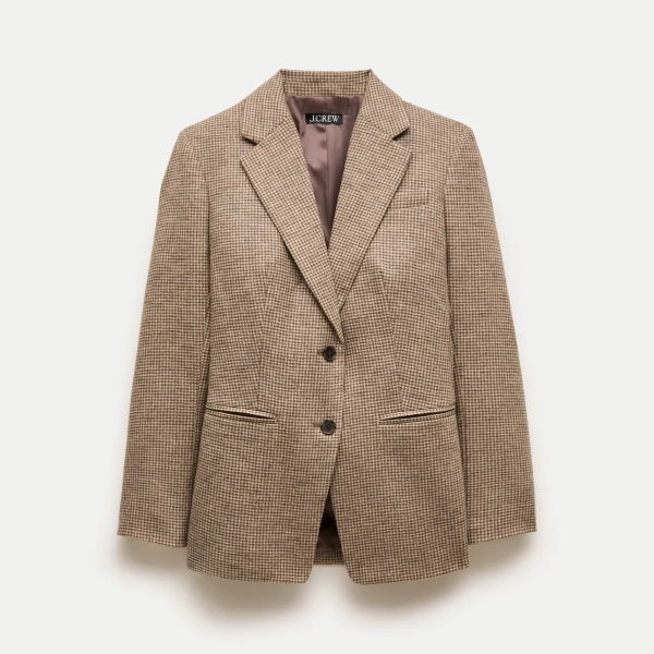 Margeaux blazer in plaid wool-blend flannel
