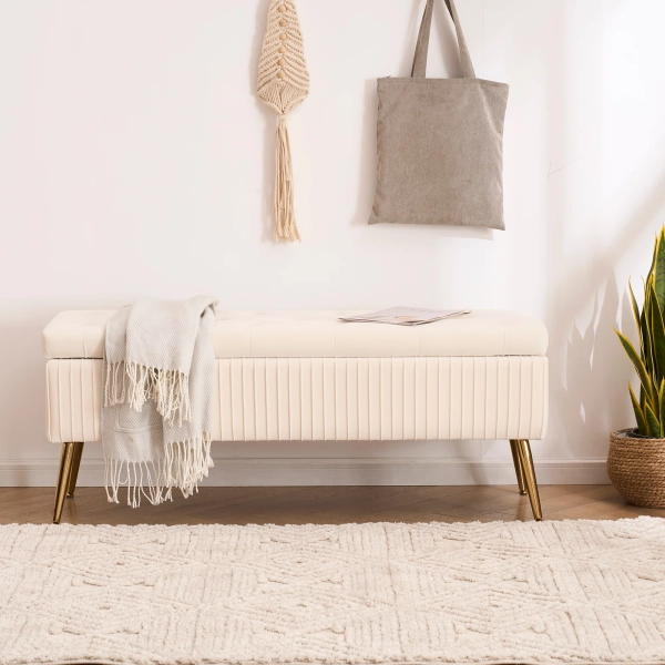 Farrah Upholstered Bench with Flip Top