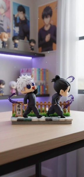 Jujutsu Kaisen Gojo & Geto Chibi Figures – Cute Anime PVC Collectible – 11cm Desk Decor Gift