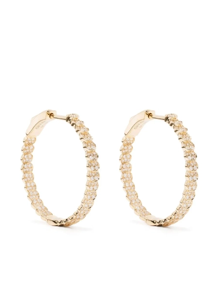 Anita Ko 18kt yellow gold Luna diamond hoop earrings  | One Size