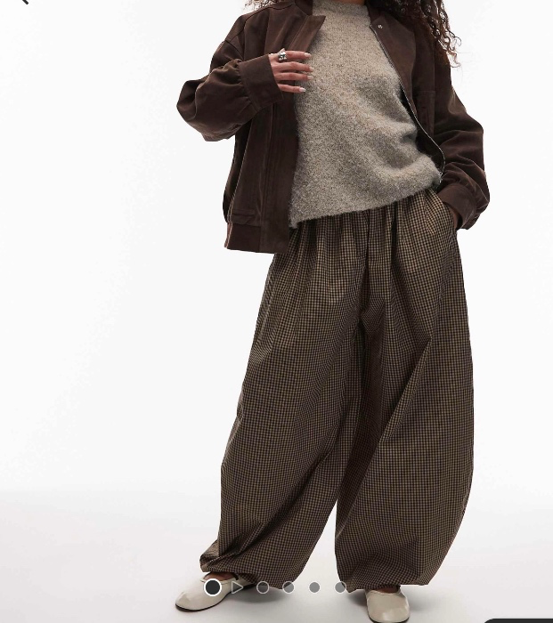 ASOS DESIGN balloon trouser in micro check | ASOS