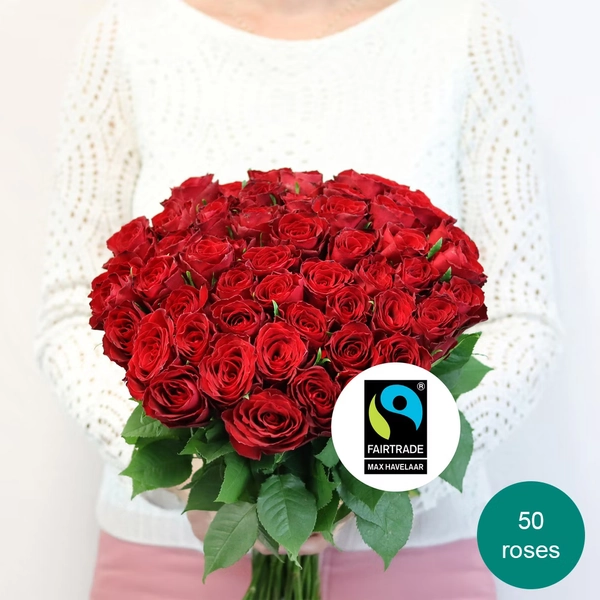 Brassée de roses rouges Max Havelaar