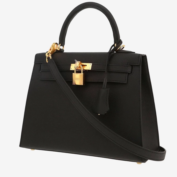Hermès Kelly 25 Handbag Black Epsom Leather Gold Hardware