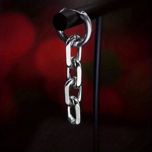 Teenager'S And Teenager'S Stainless Steel Chain Drop Earrings: A Collision of Y2K Gothic Inspiration with a Black And White Contrast, Featuring a Durable Metal Structure, Suitable for Everyday Casual Wear, And a Unique Gift Option., For Teenager